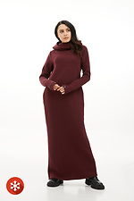 Long warm dress in knitted fleece with a collar and a hood Garne 3039779 photo №1