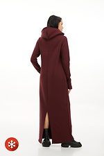 Long warm dress in knitted fleece with a collar and a hood Garne 3039779 photo №3