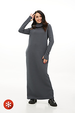 Длинное теплое платье из трикотажа на флисе с хомутом Garne 3039782 фото №1