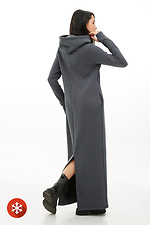 Длинное теплое платье из трикотажа на флисе с хомутом Garne 3039782 фото №3