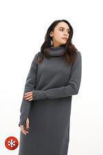 Long warm dress in knitted fleece with a yoke Garne 3039782 photo №4