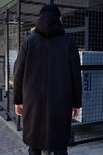 Czarny jesienny płaszcz oversize z wykładanym kołnierzem Without 8048782 zdjęcie №5