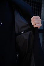 Czarny jesienny płaszcz oversize z wykładanym kołnierzem Without 8048782 zdjęcie №6