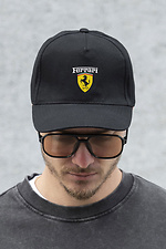 Men's Baseball Cap Trucker Cap With Ferrari Print Black Without 8049783 photo №4