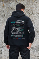 Men's Insulated Zip Hoodie On Fleece Zipper With Print AMG Kane Black Without 8055784 photo №2