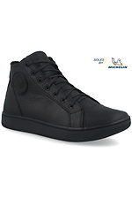 Men's high top sneakers made of black genuine leather Forester 4101785 photo №1