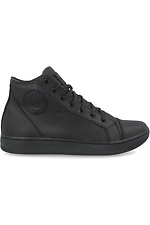 Men's high top sneakers made of black genuine leather Forester 4101785 photo №2