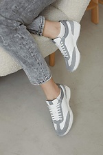 Women's spring sneakers made of genuine leather with suede inserts  4205785 photo №3