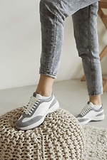 Women's spring sneakers made of genuine leather with suede inserts  4205785 photo №5