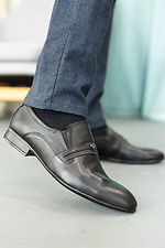 Классические мужские туфли из натуральной кожи черного цвета 8018785 фото №1