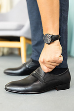 Классические мужские туфли из натуральной кожи черного цвета 8018785 фото №3