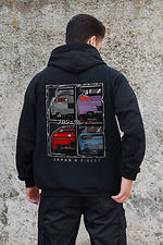 Herren Kapuzenpullover mit isoliertem Reißverschluss und Fleece-Reißverschluss mit Cars Kane Aufdruck Schwarz Without 8055790 Foto №2