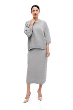 Knitted women's suit in light gray  4038791 photo №2