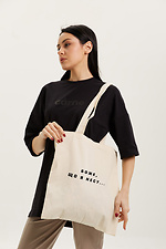 Cotton shopper bag with long handles and print  4007792 photo №1