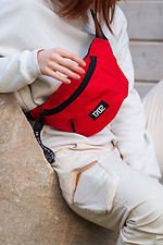 Red Reflective Print Waist Bag Without 8042792 photo №1
