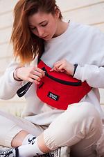 Red Reflective Print Waist Bag Without 8042792 photo №4