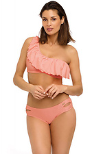 Coral one-piece swimsuit with low rise panties and flounce on the chest Marko 2021794 photo №1