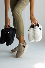 Кожаные белые кроссовки для города  8018794 фото №2