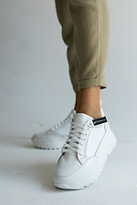 Кожаные белые кроссовки для города  8018794 фото №5
