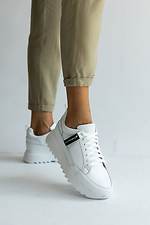Кожаные белые кроссовки для города  8018794 фото №6