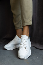 Кожаные белые кроссовки для города  8018794 фото №7