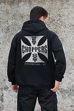 Herren Kapuzenpullover mit isoliertem Reißverschluss auf Fleece mit Choppers Kane Aufdruck Schwarz Without 8055794 Foto №2