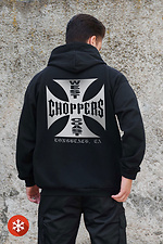Herren Kapuzenpullover mit isoliertem Reißverschluss auf Fleece mit Choppers Kane Aufdruck Schwarz Without 8055794 Foto №2