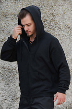 Herren Kapuzenpullover mit isoliertem Reißverschluss auf Fleece mit Choppers Kane Aufdruck Schwarz Without 8055794 Foto №4