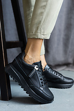 Black leather sneakers for the city  8018795 photo №6