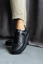 Black leather sneakers for the city  8018795 photo №8