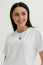 Basic-T-Shirt aus Baumwolle mit patriotischem Aufdruck Garne 3039796 Foto №2
