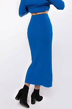 Knitted women's midi skirt in blue  4038797 photo №3