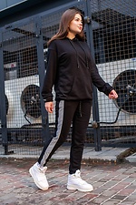 Black knit joggers with reflective stripes Without 8042797 photo №4