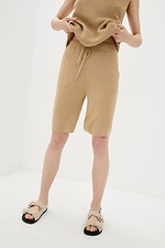 Sandy knitted two-piece suit: Bermuda shorts, top  4037798 photo №4