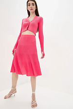 Knitted women's skirt in bright raspberry color  4038798 photo №3