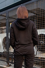Oversized black jersey hoodie with reflective print Without 8042798 photo №4