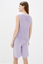 Lilac knitted two-piece suit: Bermuda shorts, top  4037800 photo №3
