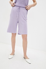 Lilac knitted two-piece suit: Bermuda shorts, top  4037800 photo №4