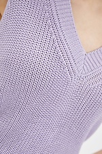 Lilac knitted two-piece suit: Bermuda shorts, top  4037800 photo №5