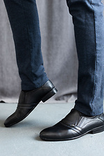 Классические мужские туфли из натуральной кожи черного цвета  8018800 фото №3