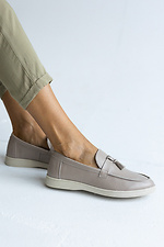Beige leather loafers  8018802 photo №6