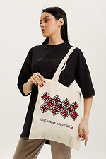 Cotton shopper bag with "Vyshyvanka" print  4007803 photo №1