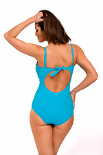 One-piece aquamarine swimsuit with push-up and detachable shoulder strap Marko 4023803 photo №3