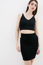 Black knitted two-piece suit: mini skirt, top  4037804 photo №1