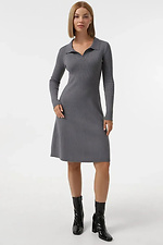 Women's dark gray knitted dress with collar  4038804 photo №2