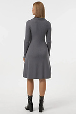 Women's dark gray knitted dress with collar  4038804 photo №3