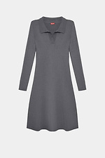 Women's dark gray knitted dress with collar  4038804 photo №5