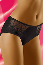 Cotton black panties with lace inserts WOLBAR 4021805 photo №1