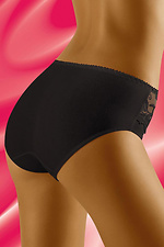 Cotton black panties with lace inserts WOLBAR 4021805 photo №2