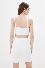 White knitted two-piece suit: mini skirt, top  4037805 photo №2